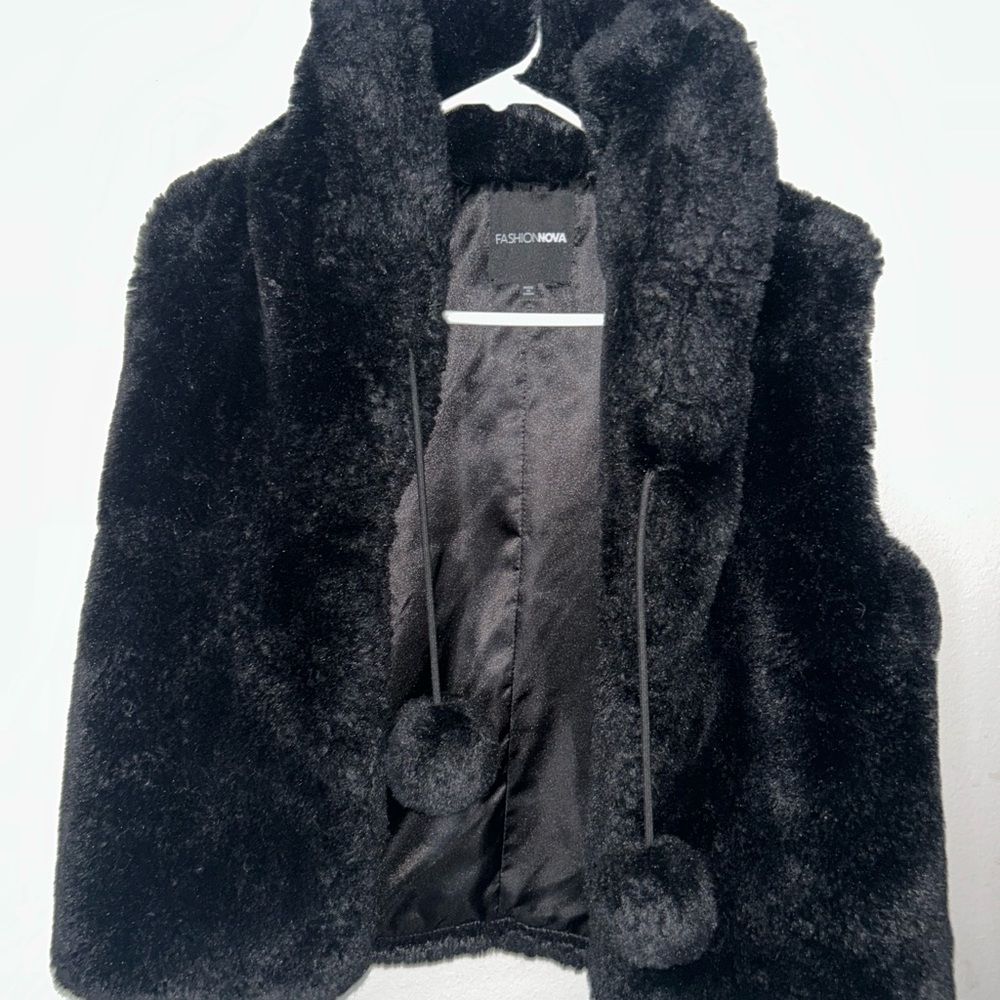 Fashion Nova Plush Black Teddy Jacket